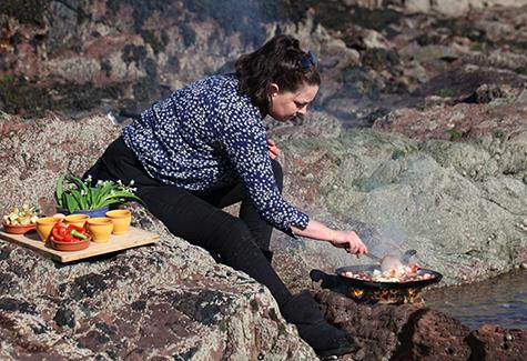 Cooking with wild garlic at St Brides Castle